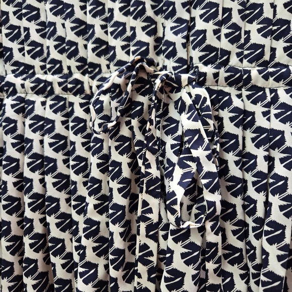 Maeve Women Dress Small‎ Beige Selva Bird Print Tunic Long Sleeve V Neck - Picture 5 of 12